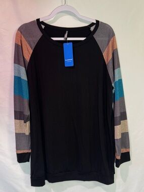 Allegrace Black Longsleeve with Stripes
